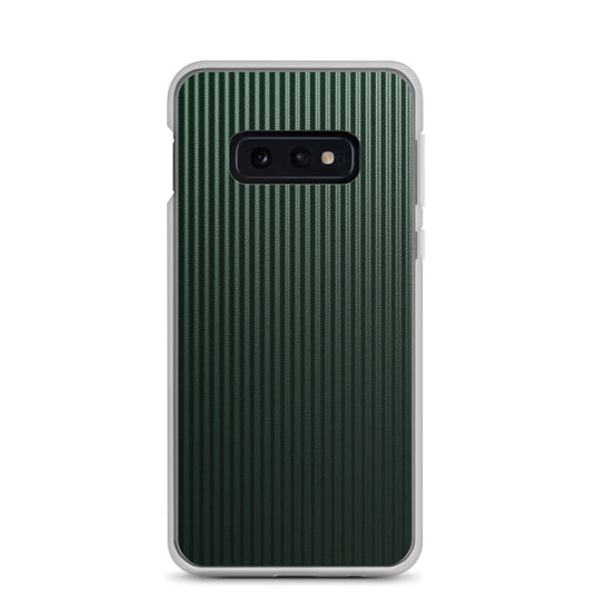 Striped Carbon Fiber Dark Green Samsung Clear Thin Case CREATIVETECH