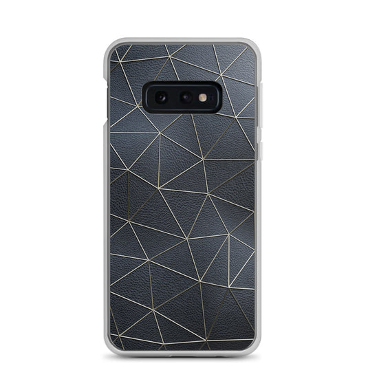 Golden Polygon Black Leather Samsung Clear Thin Case CREATIVETECH