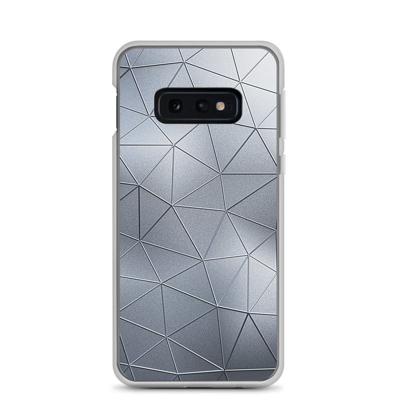 Load image into Gallery viewer, Silver Polygon Metal Samsung Clear Thin Case CREATIVETECH
