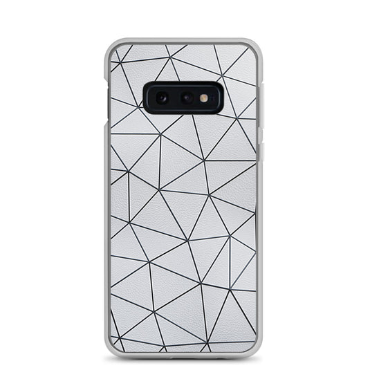 Black Polygon White Leather Samsung Clear Thin Case CREATIVETECH