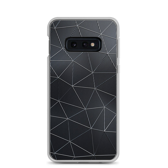 Silver Polygon Carbon Fiber Striped Samsung Clear Thin Case CREATIVETECH