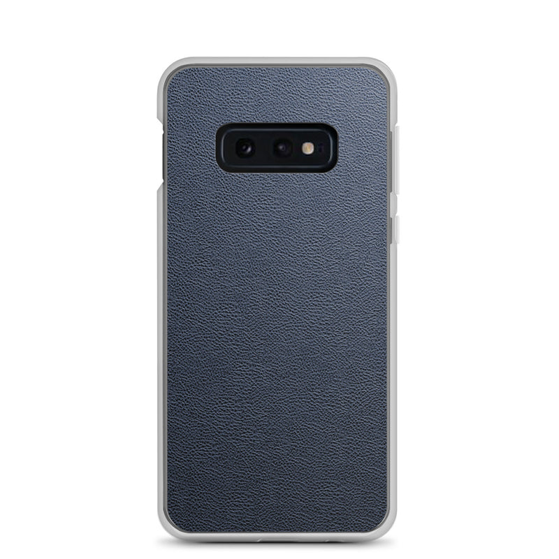 Load image into Gallery viewer, Dark Blue Leather Samsung Clear Thin Case CREATIVETECH