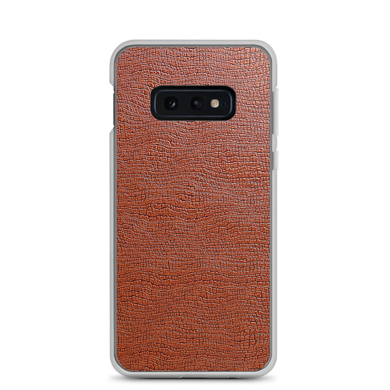 Load image into Gallery viewer, Exotic Brown Leather Samsung Clear Thin Case CREATIVETECH
