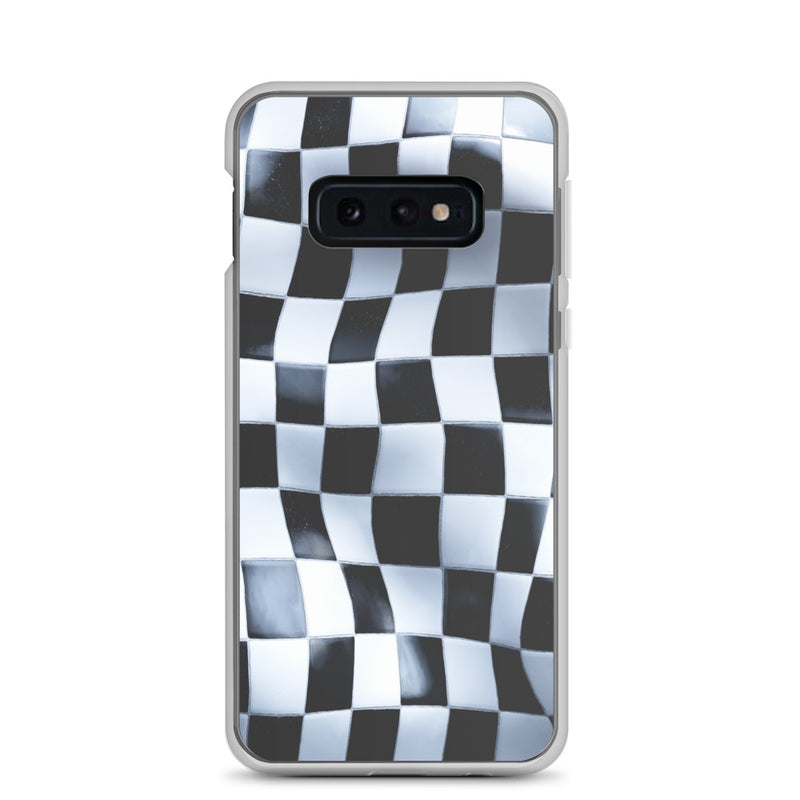 Load image into Gallery viewer, Chess Mat Black White Curved Samsung Clear Thin Case CREATIVETECH