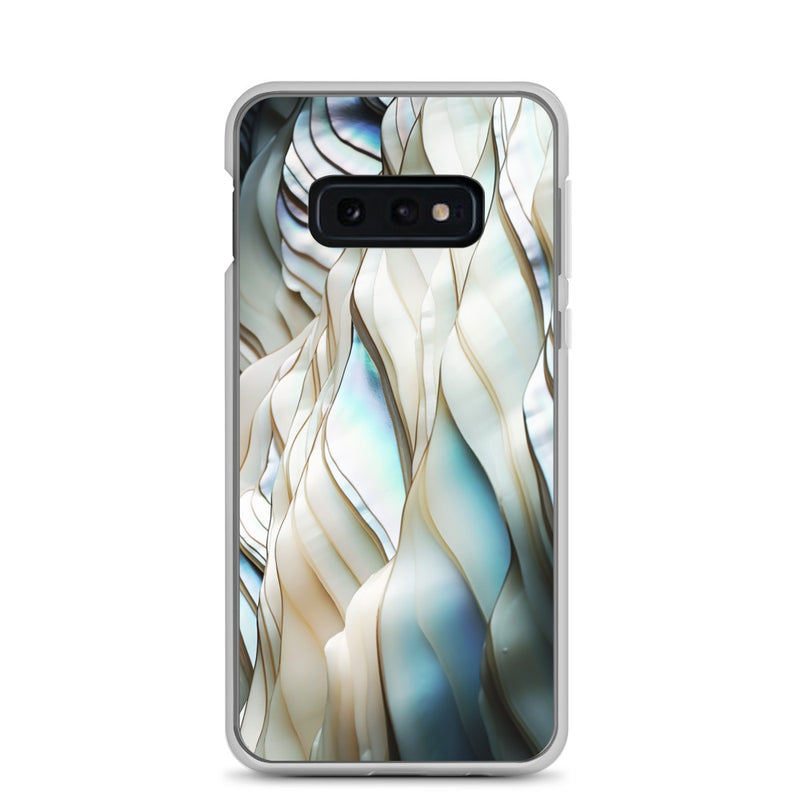 Load image into Gallery viewer, Cream Blue White Pearl Samsung Clear Thin Case CREATIVETECH
