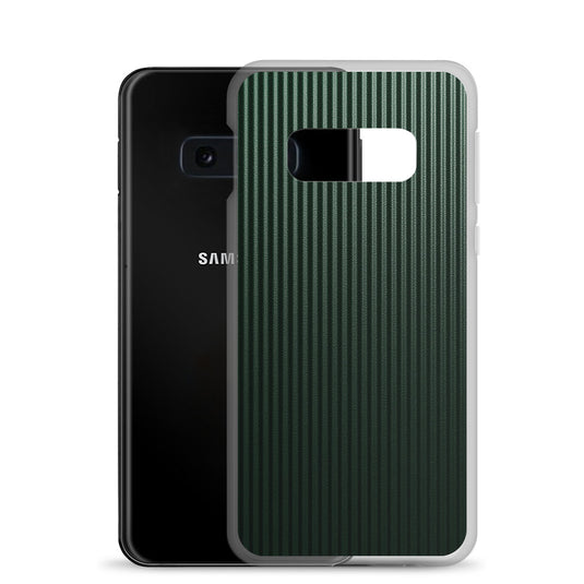 Striped Carbon Fiber Dark Green Samsung Clear Thin Case CREATIVETECH