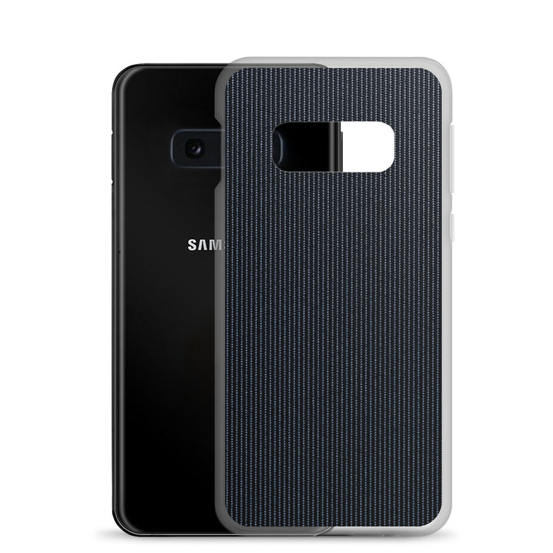 Load image into Gallery viewer, Dark Grey Fiber Textile Samsung Clear Thin Case CREATIVETECH
