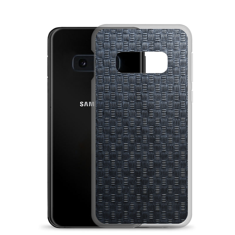 Load image into Gallery viewer, Dark Grey Subway Grid Metal Samsung Clear Thin Case CREATIVETECH
