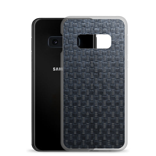 Dark Grey Subway Grid Metal Samsung Clear Thin Case CREATIVETECH