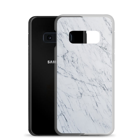 White Marble Stone Samsung Clear Thin Case CREATIVETECH