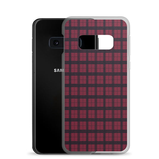 Burberry Red Textile Samsung Clear Thin Case CREATIVETECH