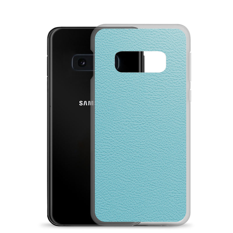 Load image into Gallery viewer, Mint Green Leather Samsung Clear Thin Case CREATIVETECH
