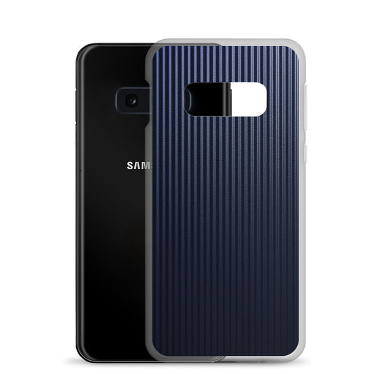 Dark Blue Carbon Fiber Striped Samsung Clear Thin Case CREATIVETECH