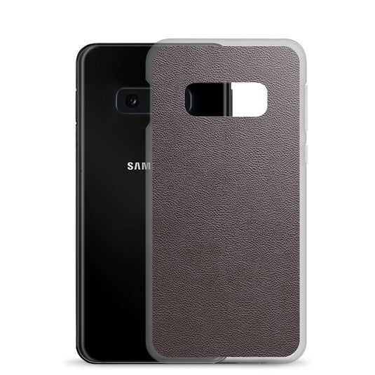 Dark Brown Leather Samsung Clear Thin Case CREATIVETECH