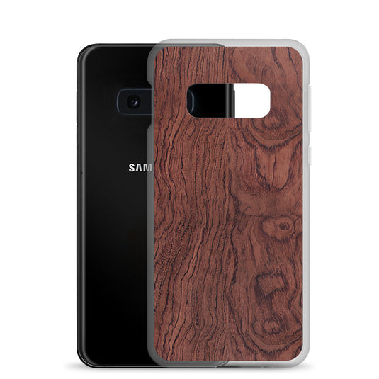 Red Brown Bubinga Wood Samsung Clear Thin Case CREATIVETECH