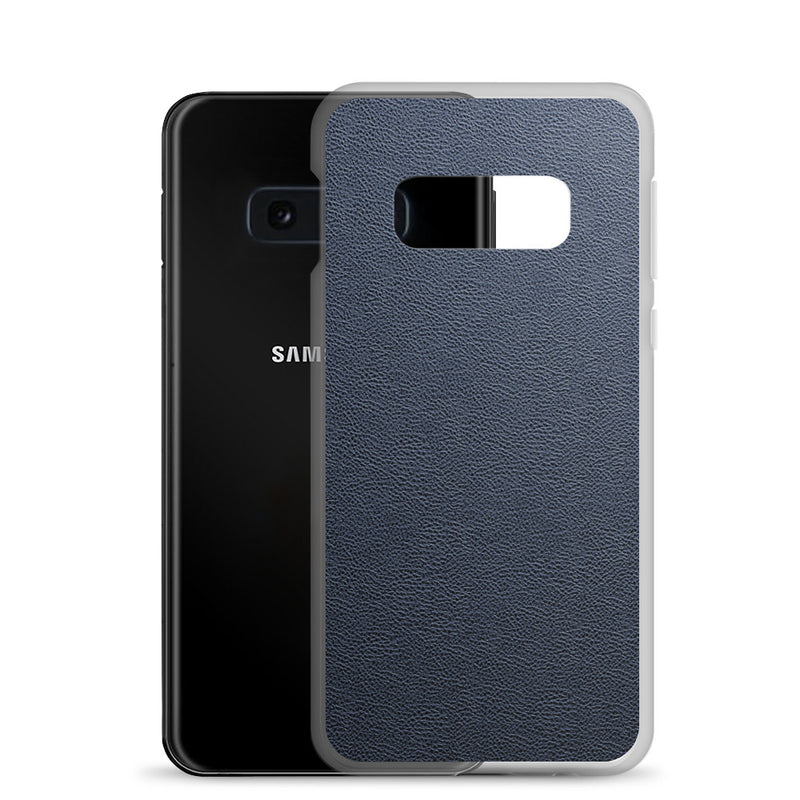 Load image into Gallery viewer, Dark Blue Leather Samsung Clear Thin Case CREATIVETECH