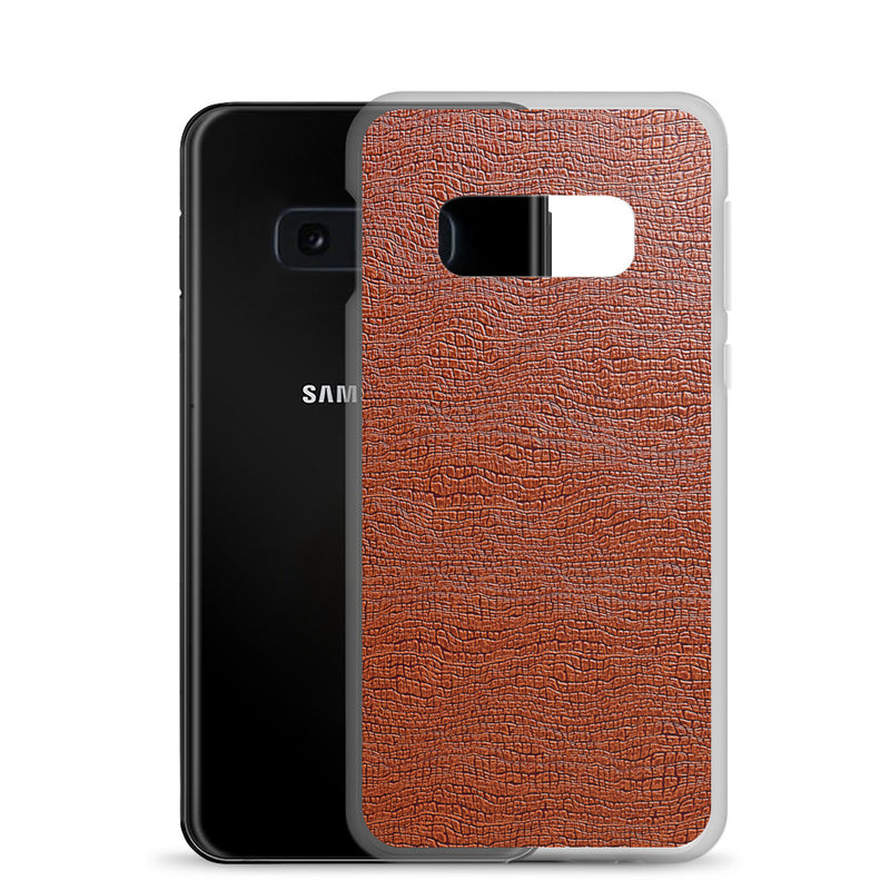 Load image into Gallery viewer, Exotic Brown Leather Samsung Clear Thin Case CREATIVETECH