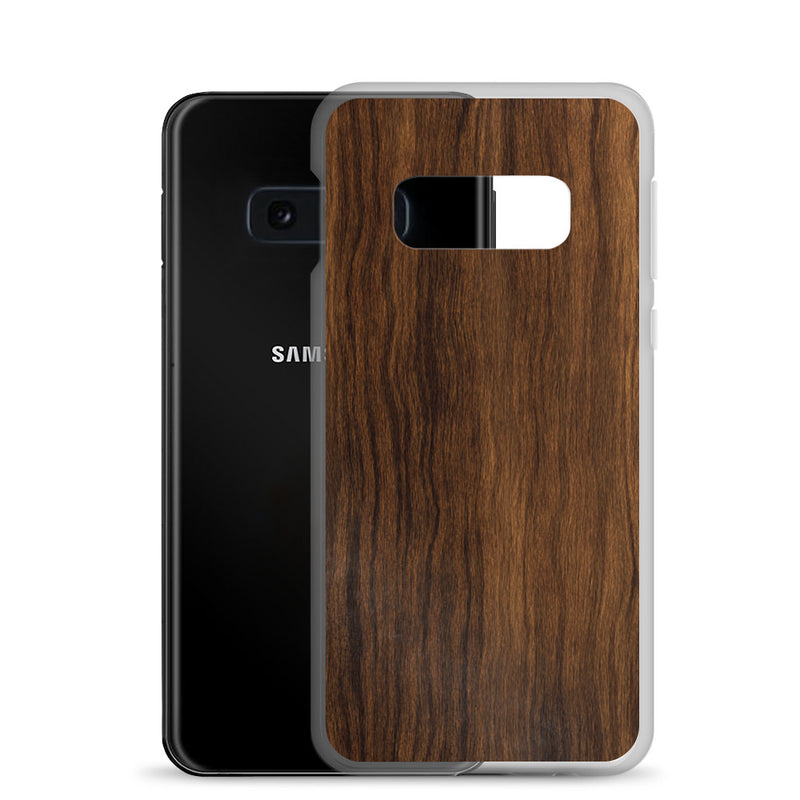 Load image into Gallery viewer, Dark Brown Wood Samsung Clear Thin Case CREATIVETECH
