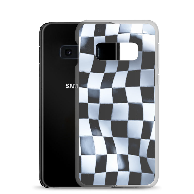 Load image into Gallery viewer, Chess Mat Black White Curved Samsung Clear Thin Case CREATIVETECH
