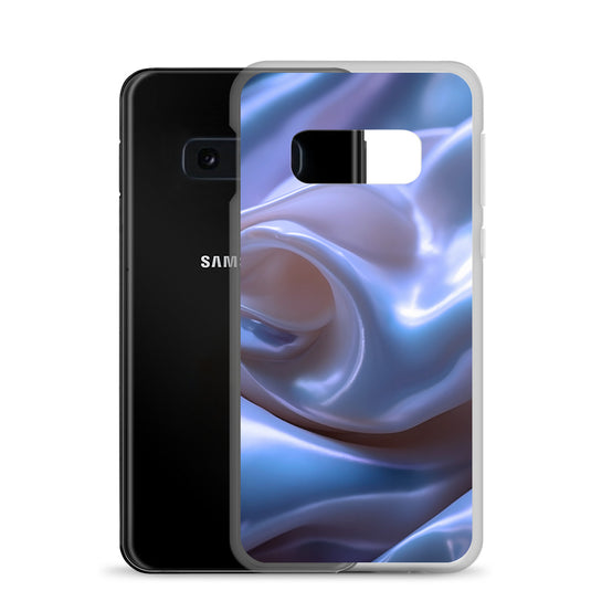 Blue Satin Pearl Cloth Samsung Clear Thin Case CREATIVETECH