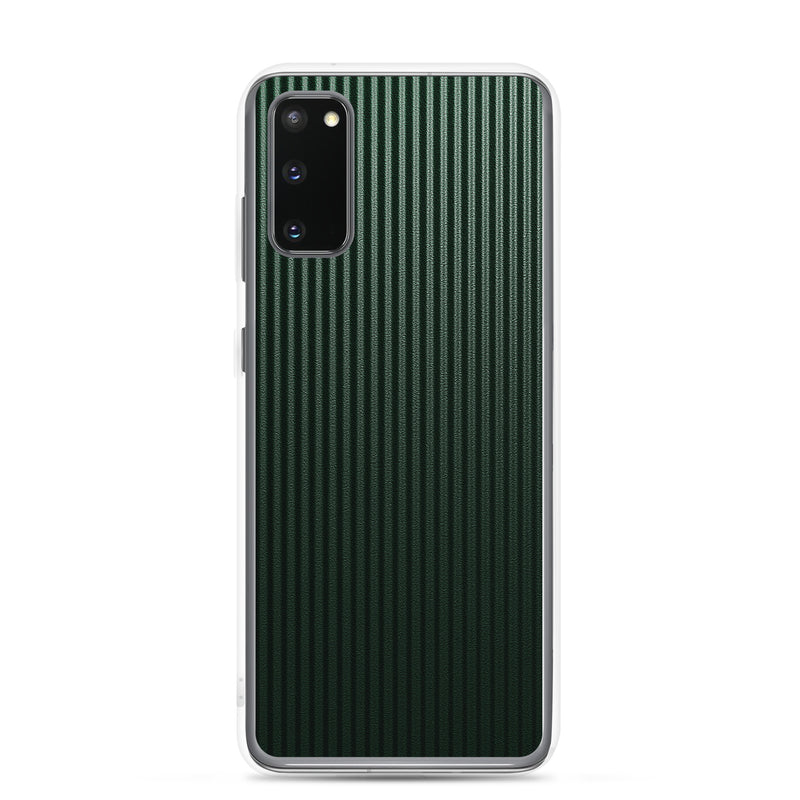 Load image into Gallery viewer, Striped Carbon Fiber Dark Green Samsung Clear Thin Case CREATIVETECH
