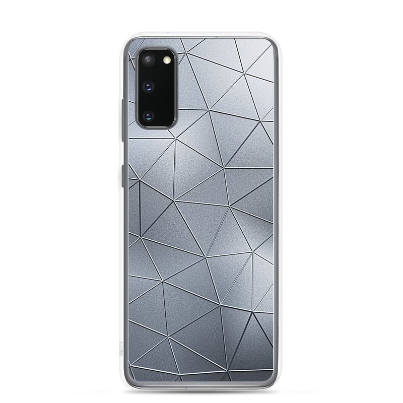 Load image into Gallery viewer, Silver Polygon Metal Samsung Clear Thin Case CREATIVETECH
