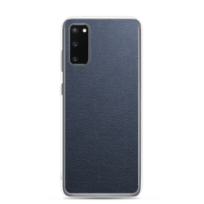 Load image into Gallery viewer, Dark Blue Leather Samsung Clear Thin Case CREATIVETECH