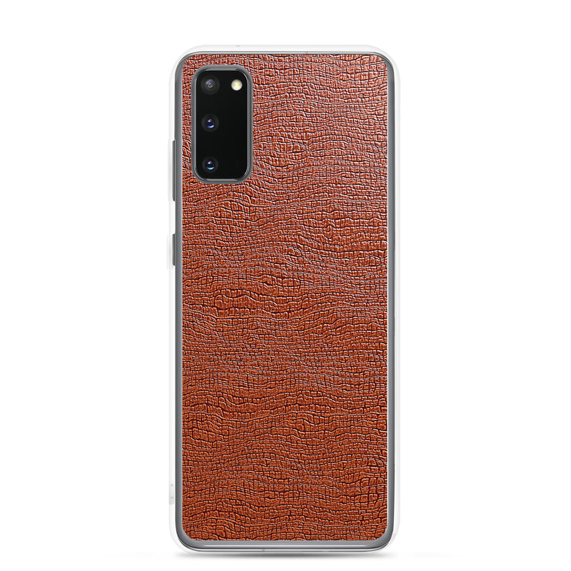 Load image into Gallery viewer, Exotic Brown Leather Samsung Clear Thin Case CREATIVETECH