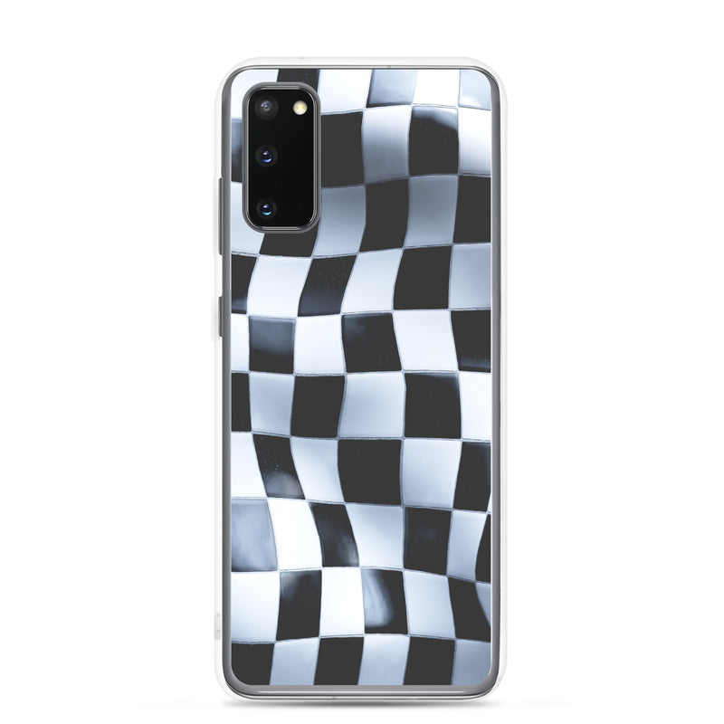 Load image into Gallery viewer, Chess Mat Black White Curved Samsung Clear Thin Case CREATIVETECH
