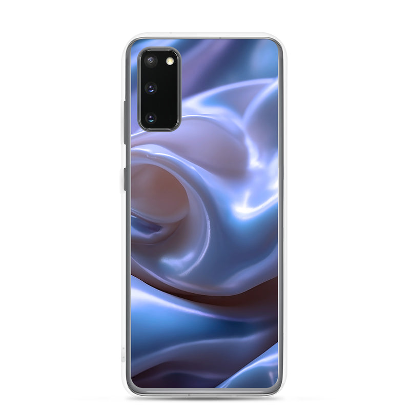 Load image into Gallery viewer, Blue Satin Pearl Cloth Samsung Clear Thin Case CREATIVETECH