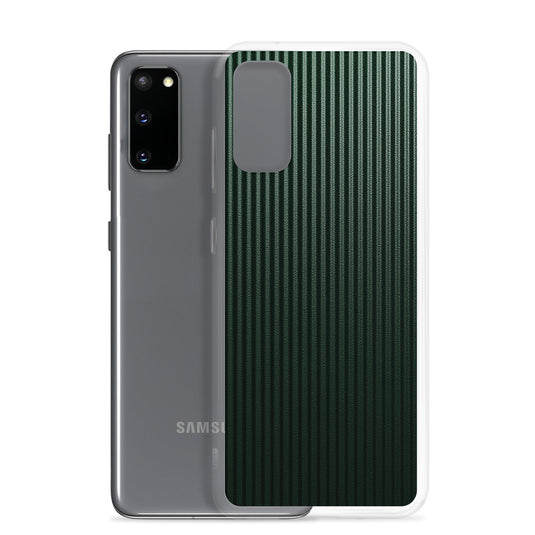 Striped Carbon Fiber Dark Green Samsung Clear Thin Case CREATIVETECH