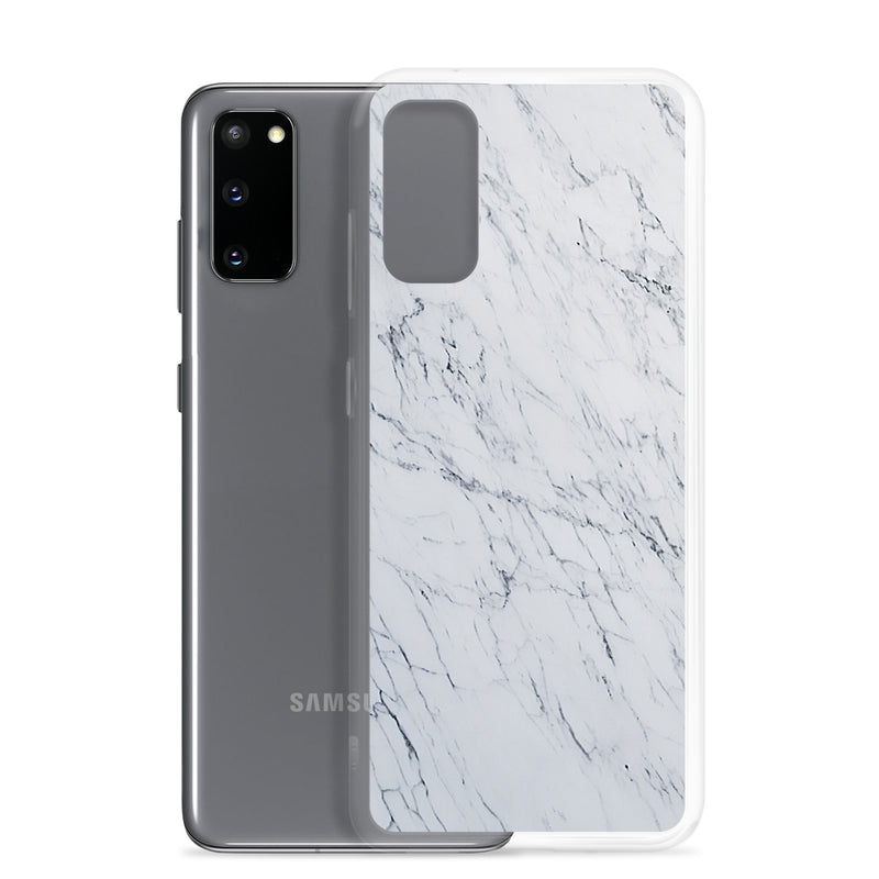 Load image into Gallery viewer, White Marble Stone Samsung Clear Thin Case CREATIVETECH
