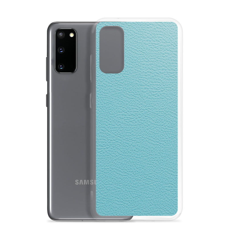 Load image into Gallery viewer, Mint Green Leather Samsung Clear Thin Case CREATIVETECH
