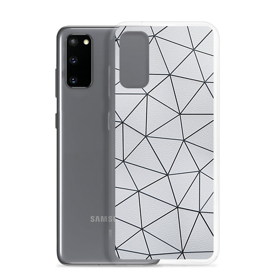 Black Polygon White Leather Samsung Clear Thin Case CREATIVETECH