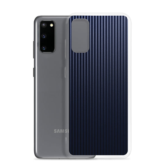 Dark Blue Carbon Fiber Striped Samsung Clear Thin Case CREATIVETECH