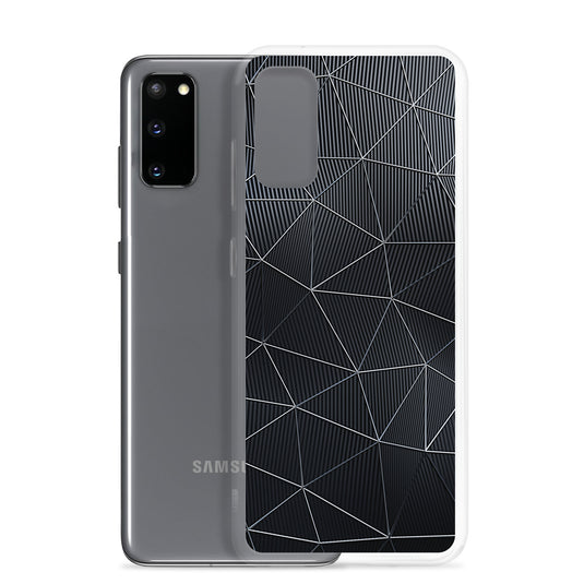 Silver Polygon Carbon Fiber Striped Samsung Clear Thin Case CREATIVETECH