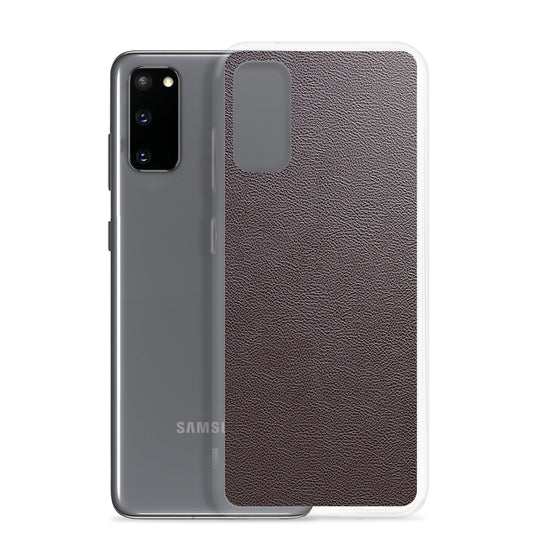 Dark Brown Leather Samsung Clear Thin Case CREATIVETECH