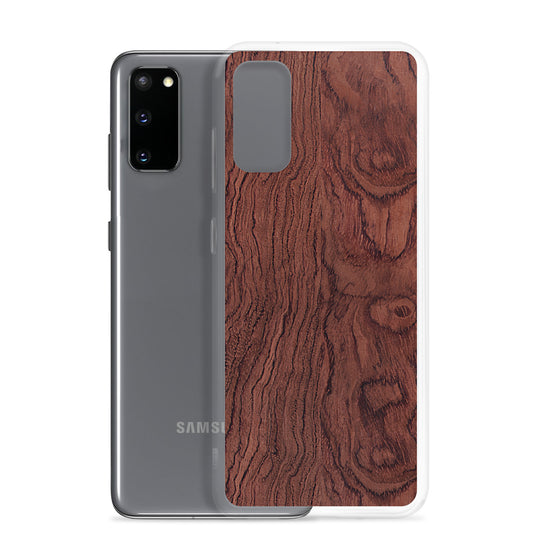 Red Brown Bubinga Wood Samsung Clear Thin Case CREATIVETECH