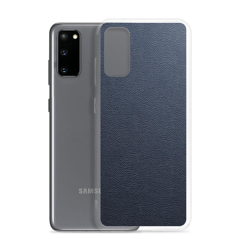 Load image into Gallery viewer, Dark Blue Leather Samsung Clear Thin Case CREATIVETECH