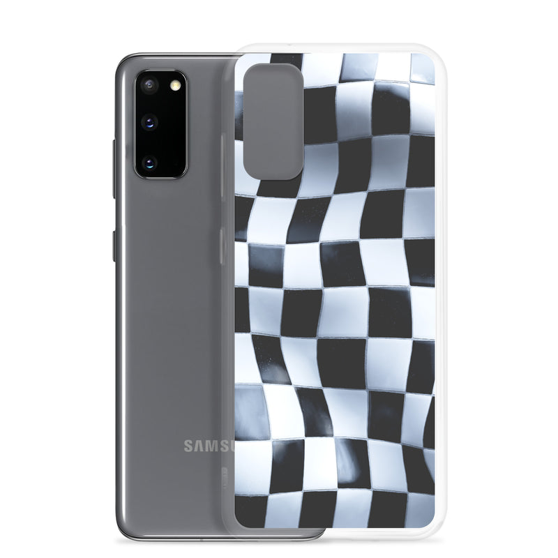 Load image into Gallery viewer, Chess Mat Black White Curved Samsung Clear Thin Case CREATIVETECH
