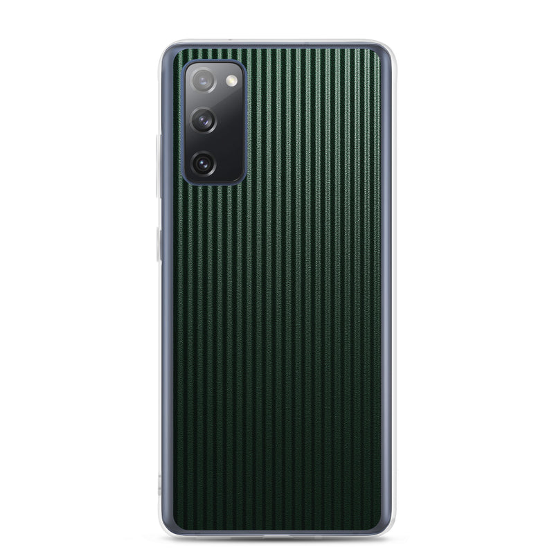 Load image into Gallery viewer, Striped Carbon Fiber Dark Green Samsung Clear Thin Case CREATIVETECH
