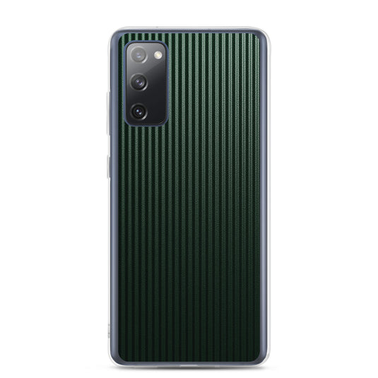 Striped Carbon Fiber Dark Green Samsung Clear Thin Case CREATIVETECH