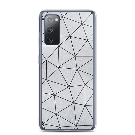 Black Polygon White Leather Samsung Clear Thin Case CREATIVETECH