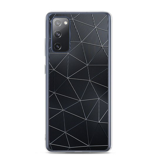 Silver Polygon Carbon Fiber Striped Samsung Clear Thin Case CREATIVETECH