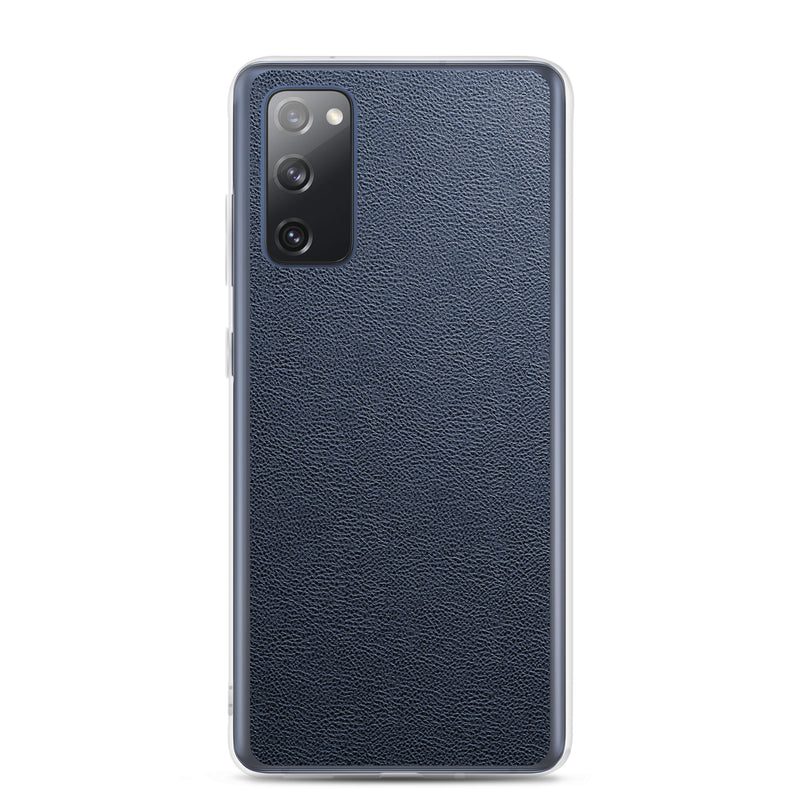 Load image into Gallery viewer, Dark Blue Leather Samsung Clear Thin Case CREATIVETECH
