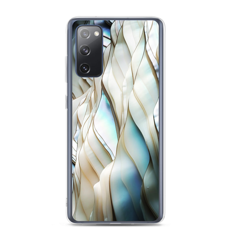 Load image into Gallery viewer, Cream Blue White Pearl Samsung Clear Thin Case CREATIVETECH
