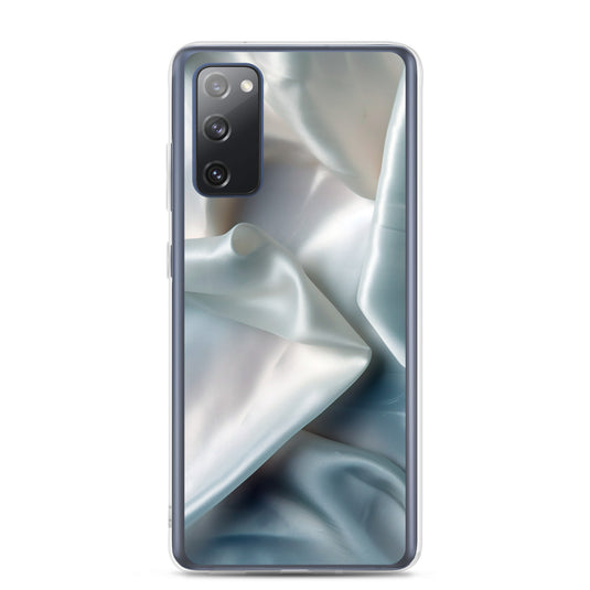 White Satin Pearl Cloth Samsung Clear Thin Case CREATIVETECH