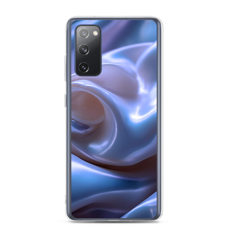 Load image into Gallery viewer, Blue Satin Pearl Cloth Samsung Clear Thin Case CREATIVETECH
