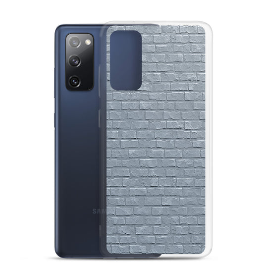 White Grey Brick Stone Samsung Clear Thin Case CREATIVETECH