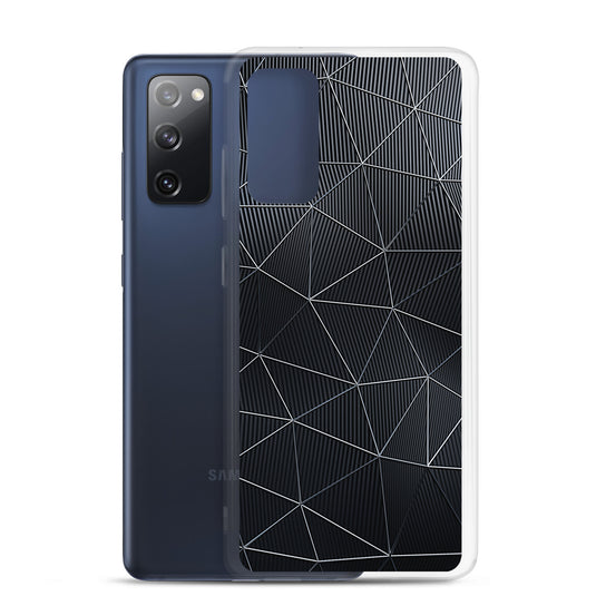 Silver Polygon Carbon Fiber Striped Samsung Clear Thin Case CREATIVETECH